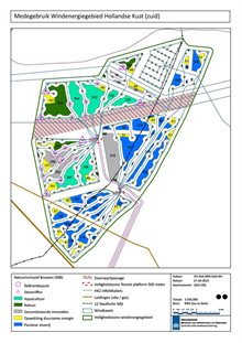 Zoneringskaart met de beschikbare gebieden voor medegebruik en de doorvaartpassage