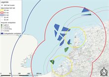 Kaart zorgnormen en windparken (zonder opkomsttijd vlootplan)